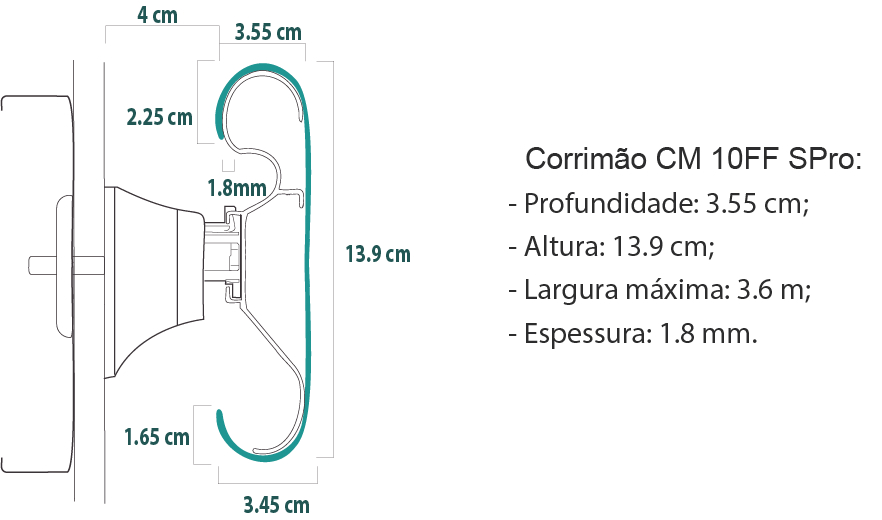 Corrimão CM10 SPro